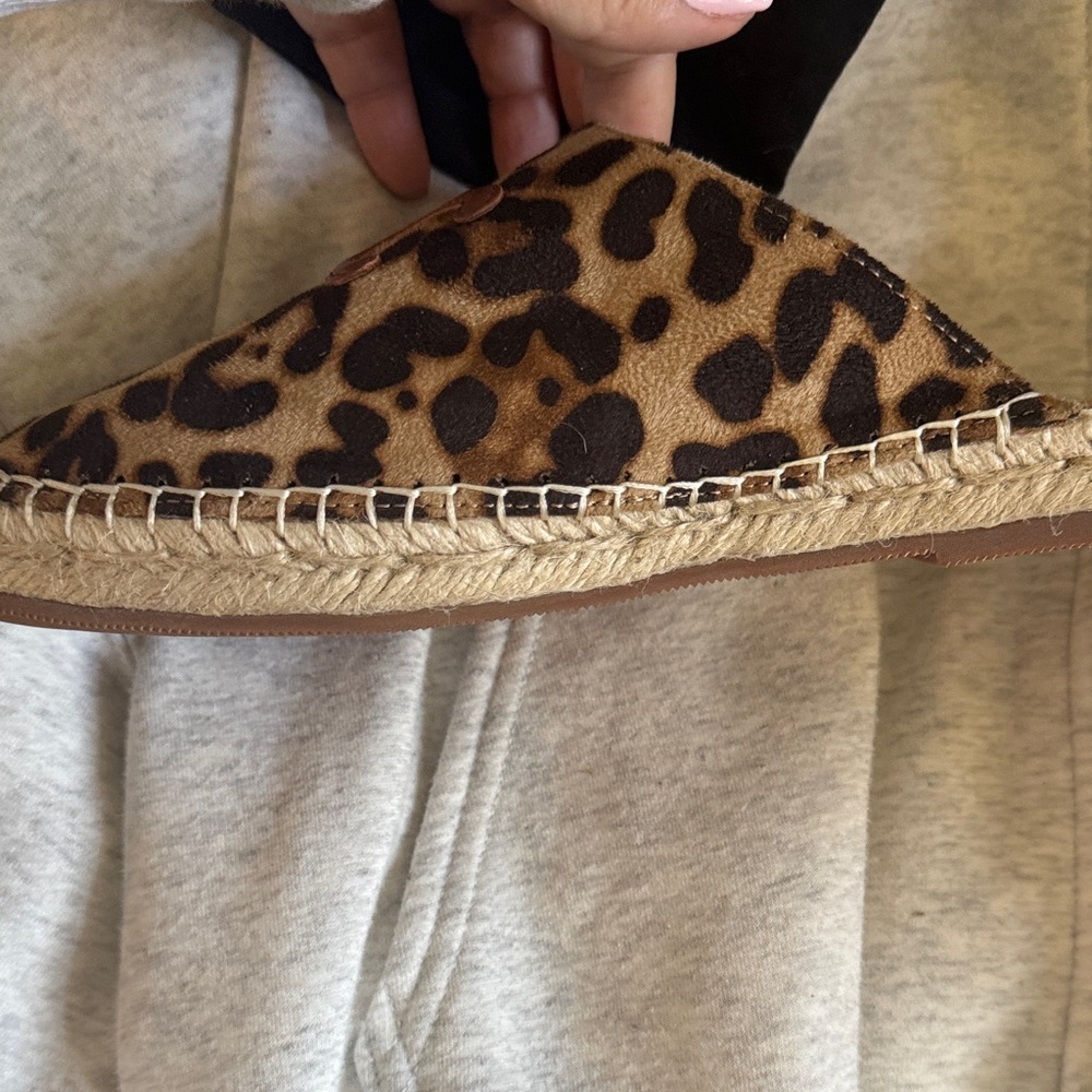 Celine Leopard Print Espadrille Mule in Brown and Black - Picture 5 of 6
